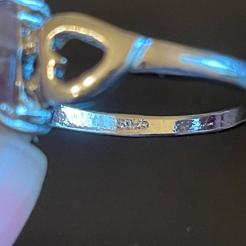 Elegant purple amethyst S925 silver ring size 9.5 - Picture 8 of 9